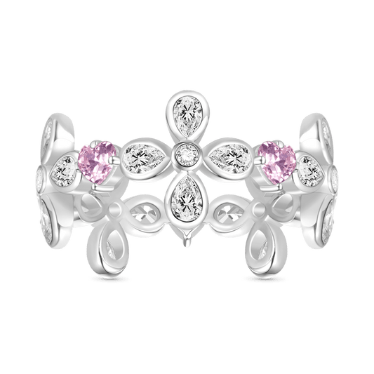 Gnoce Pear-shaped Stone Flower Ring_1