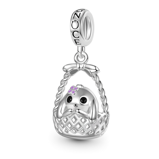 Gnoce Bunny in Basket Easter Gift Pendant Dangle Charm_1