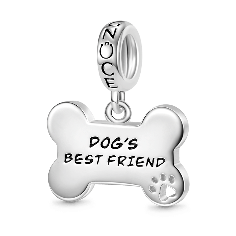 Gnoce Dog Loves Bone Engravable Pendant Dangle Charm_1