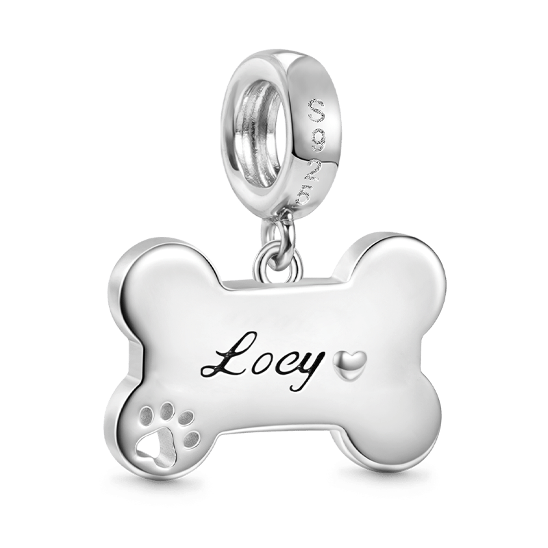 Gnoce Dog Loves Bone Engravable Pendant Dangle Charm_2