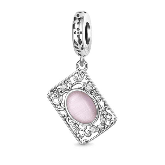 Gnoce Vintage Pink Glass Pendant Dangle Charm_1