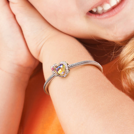 Gnoce Sparkling Hydrangea Heart Charm_5