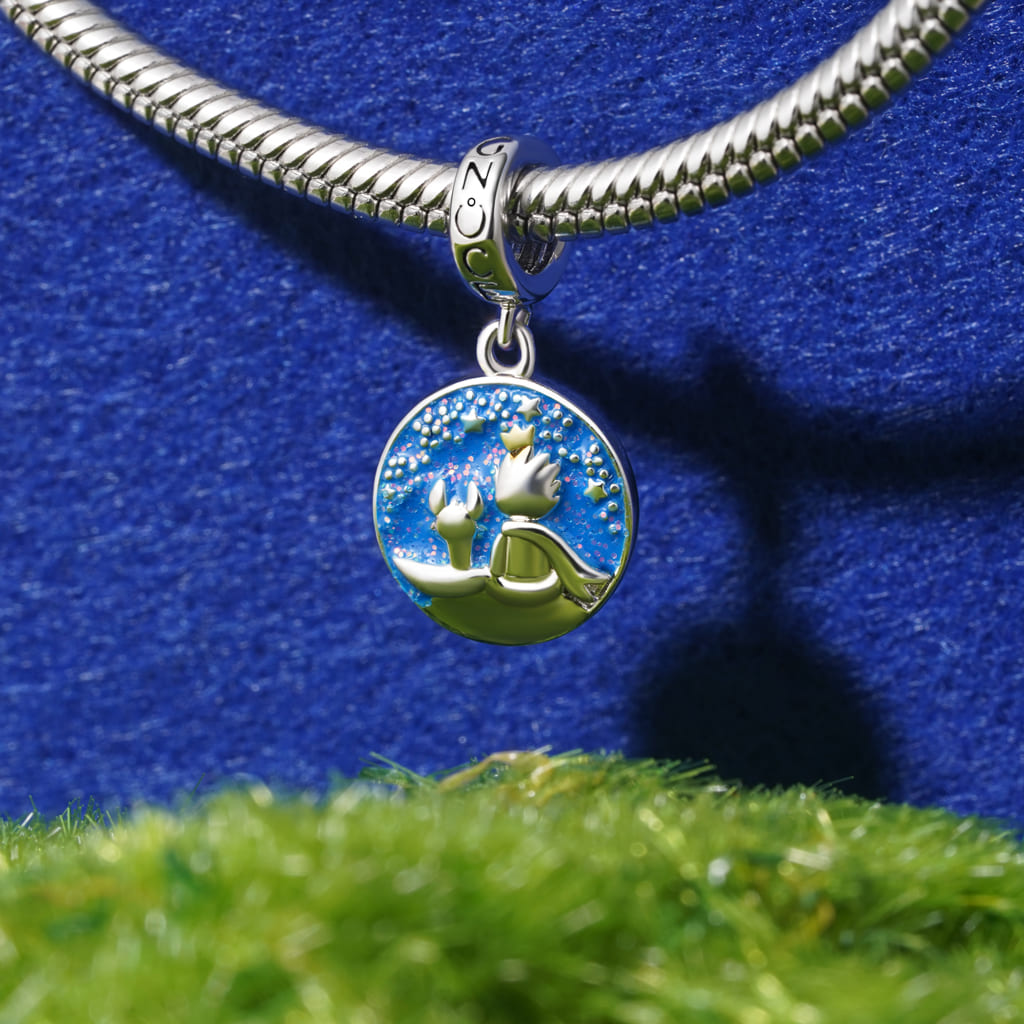 Gnoce Little Boy Fox Charm Platinum-plated Silver Blend_3