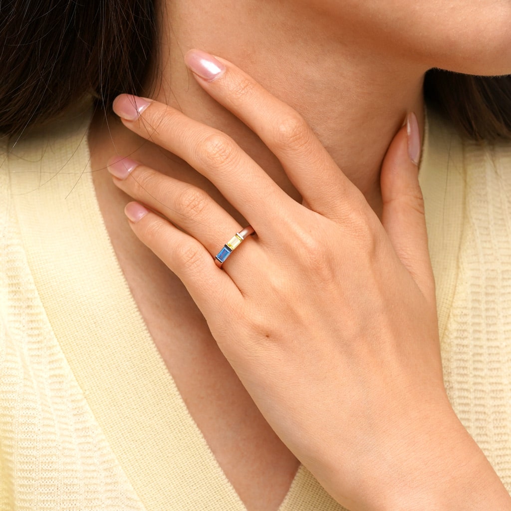 Gnoce Two-Color Birthstone Friendship Ring_5