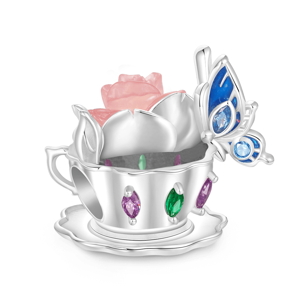 Gnoce Color-changing Teacup Blue Butterfly Charm_3