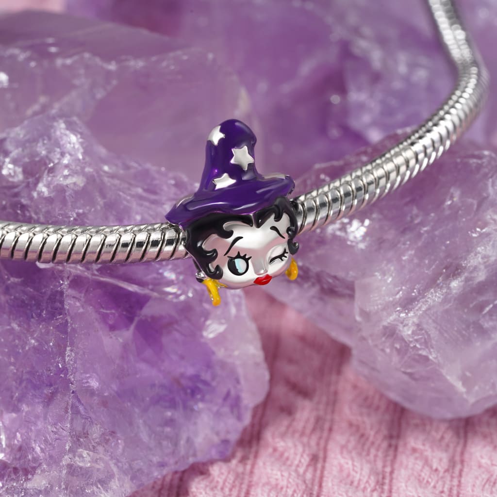 Gnoce Purple Witch Hat Betty Boop Charm_3