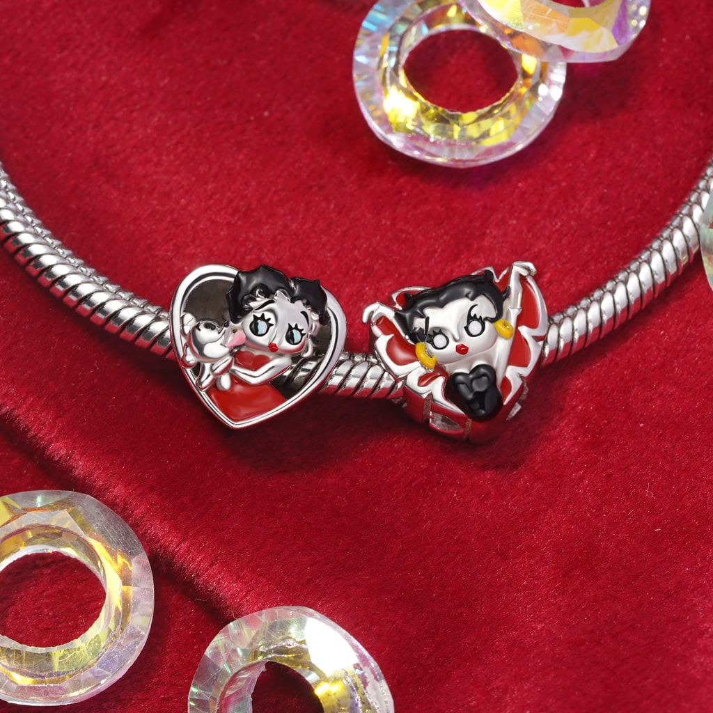Gnoce Halloween 'ZOMBIE LOVE' Betty Boop Heart Charm_3