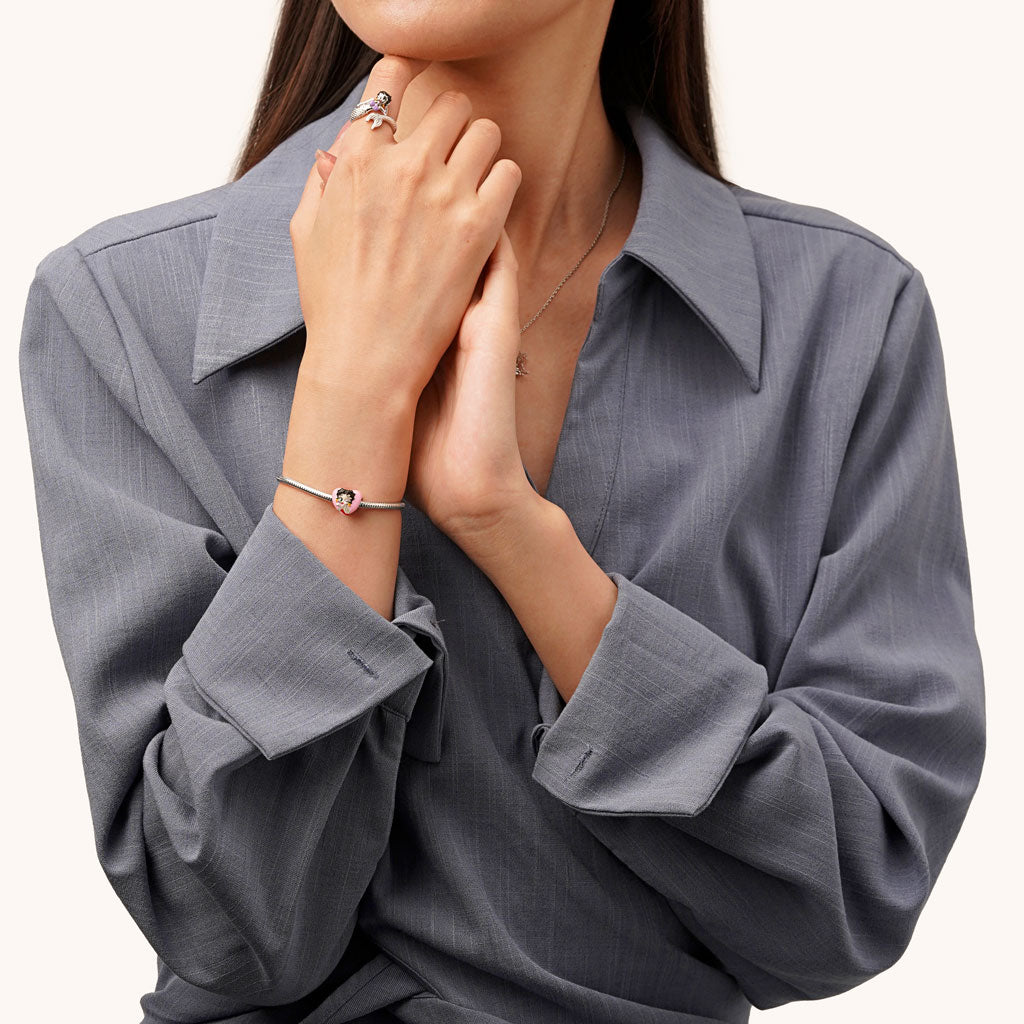 Gnoce Pink Heart Classy Betty Boop Charm_4