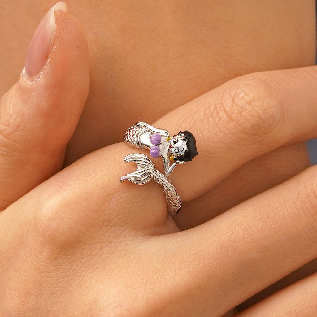 Gnoce Mermaid Betty Boop Open Ring_5