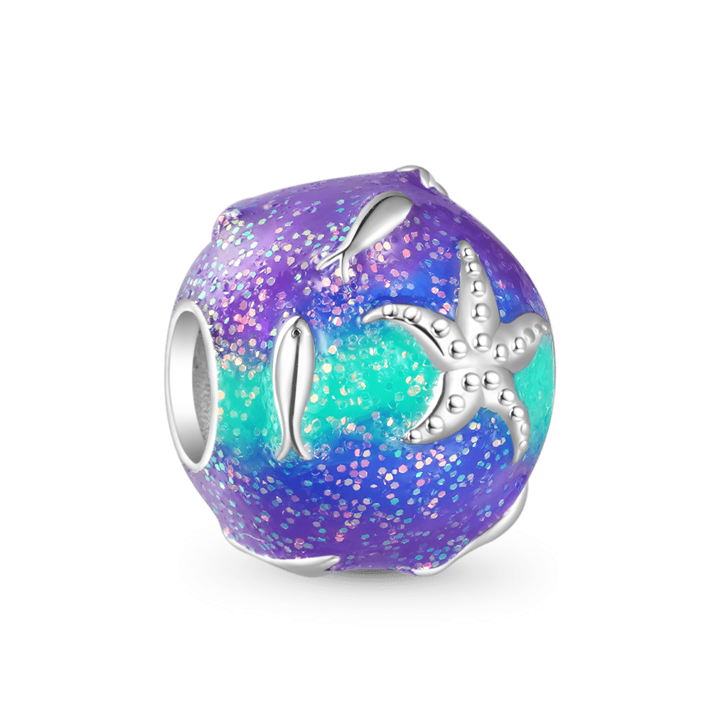 Gnoce Summer Ocean Series Round Charm Platinum-plated Silver Blend_2
