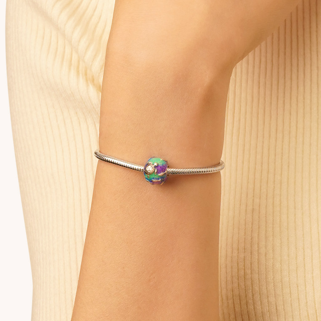 Gnoce Summer Ocean Series Round Charm Platinum-plated Silver Blend_5