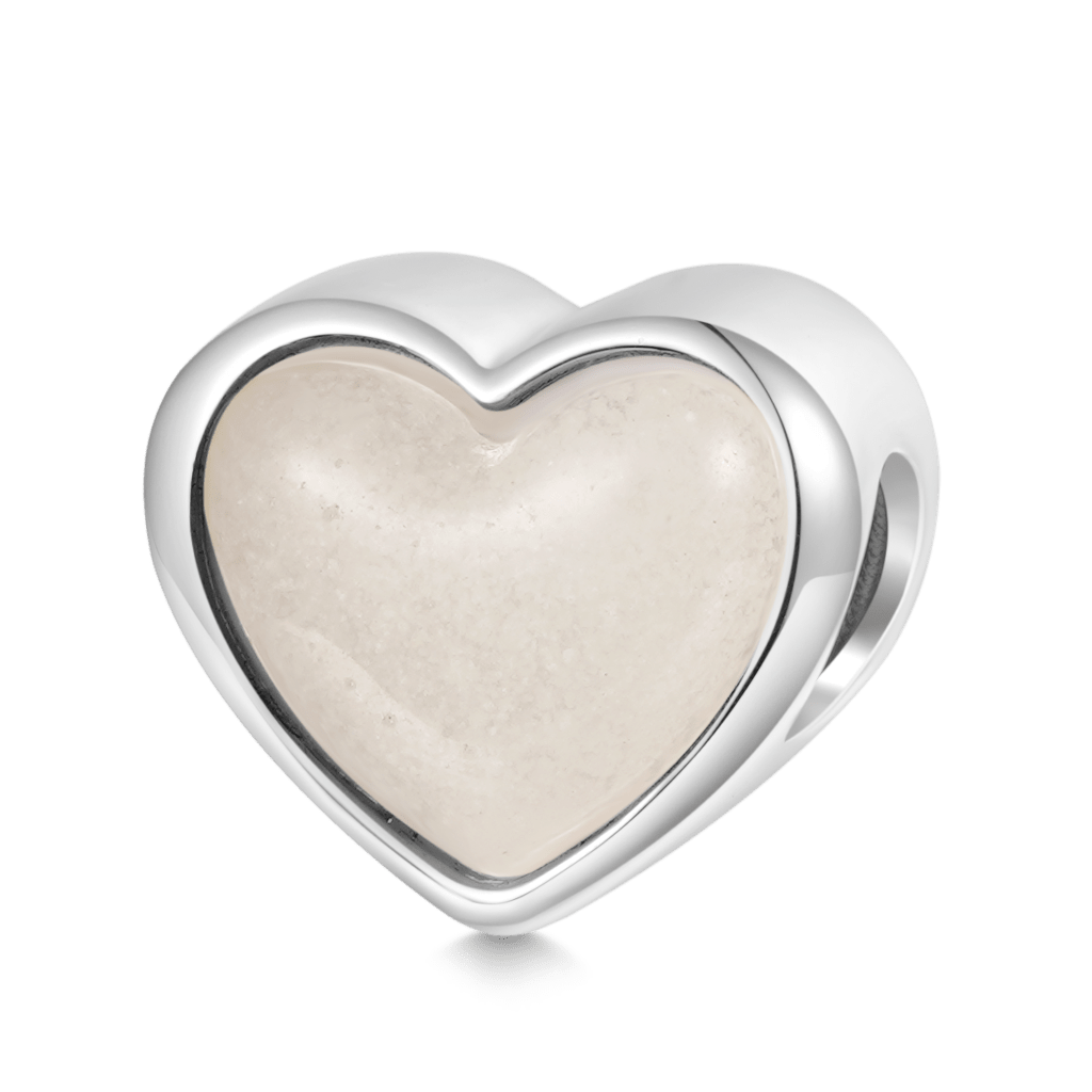 Gnoce Engravable Letter Glow-in-the-dark Heart Charm Platinum-plated Silver Blend_2