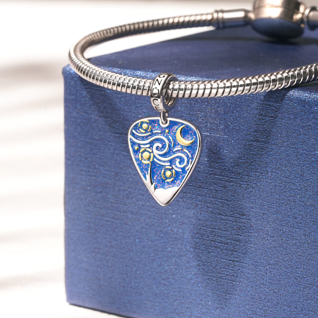 Gnoce Engravable Starry Sky Pattern Guitar Pick Pendant Dangle Charm_2