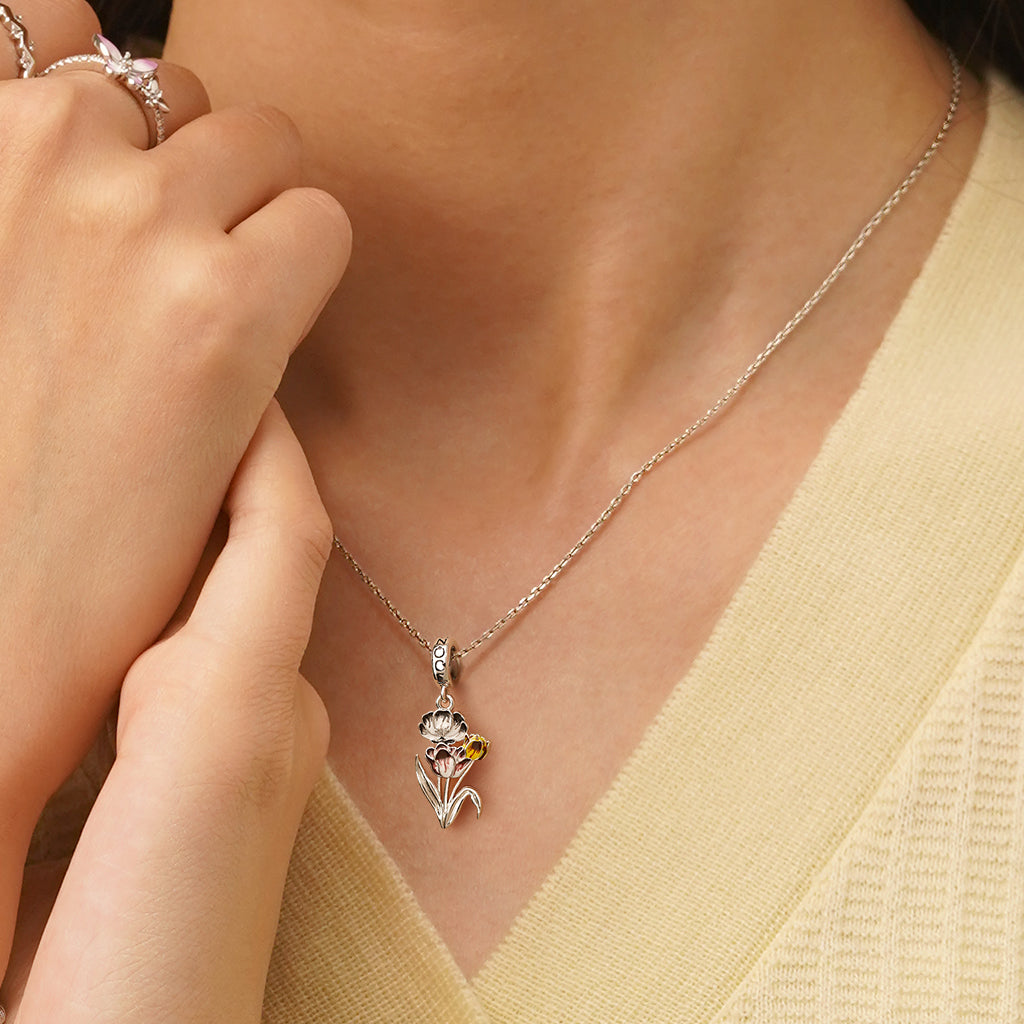 Gnoce Temple of Flora Tulips Pendant Dangle Charm_5