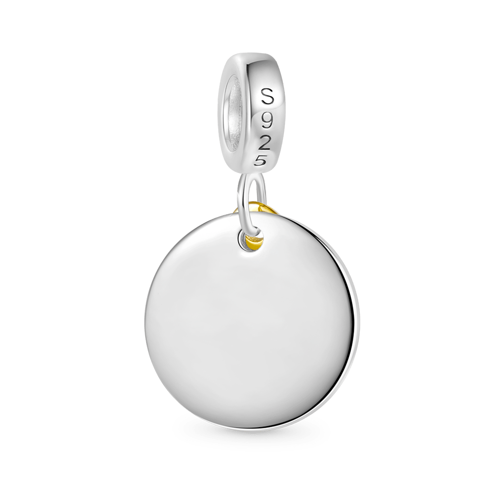 Gnoce Father Daughter Emotional Heart Charm Platinum-plated Silver Blend_2