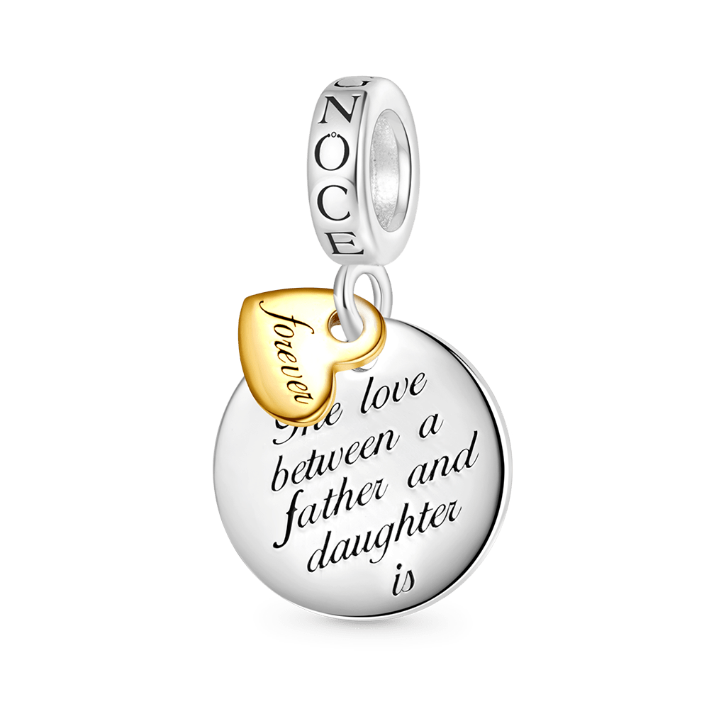 Gnoce Father Daughter Emotional Heart Charm Platinum-plated Silver Blend_1