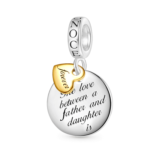 Gnoce Father Daughter Emotional Heart Charm Platinum-plated Silver Blend_1
