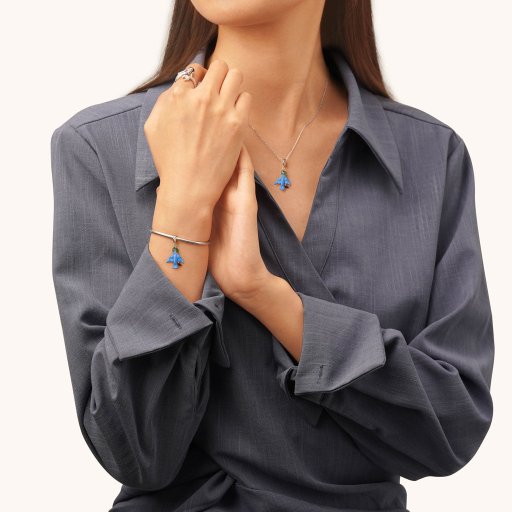 Gnoce Arctic Blue-bird Pendant Dangle Charm_4