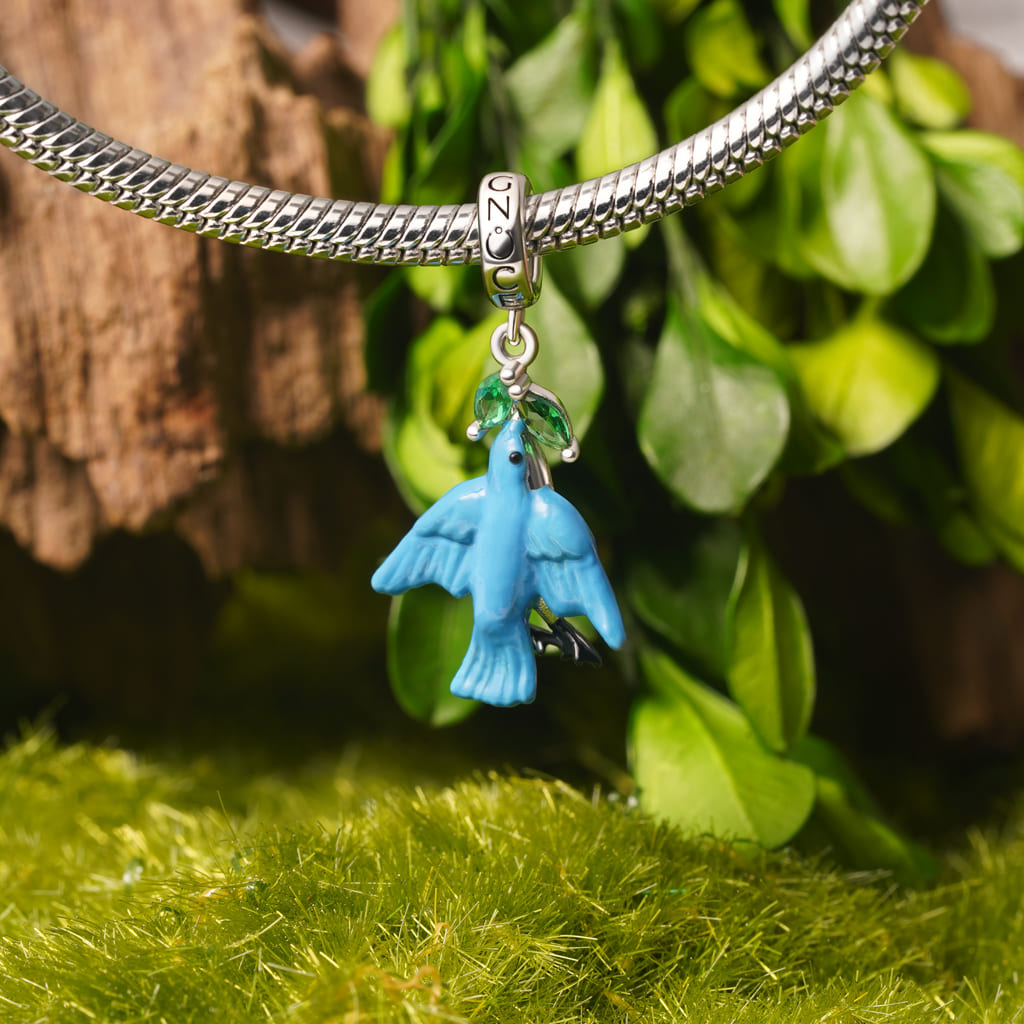 Gnoce Arctic Blue-bird Pendant Dangle Charm_3