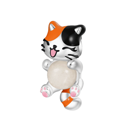 Gnoce Cat Embrace Luminous Stone Charm Platinum-plated Silver Blend_1