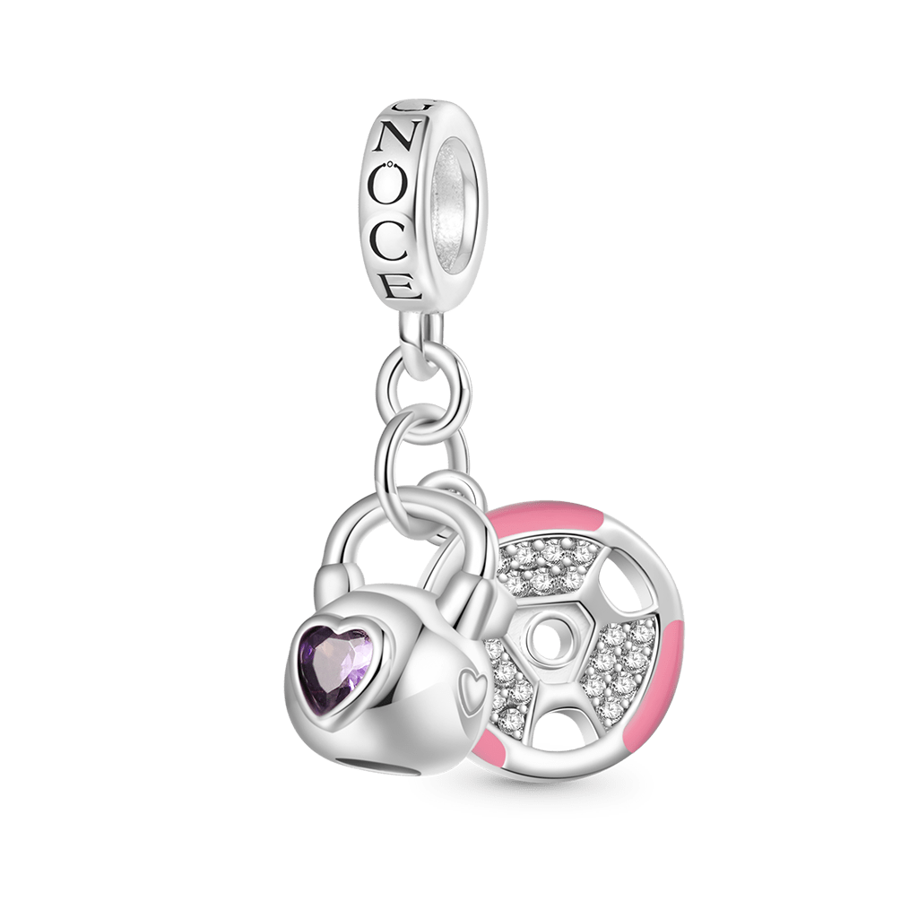 Gnoce Kettlebell & Barbell Plate Charm Platinum-plated Silver Blend_1