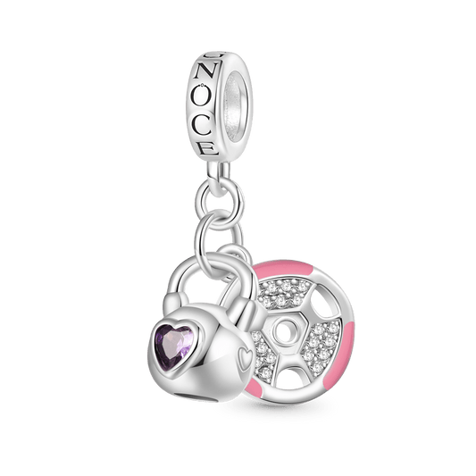 Gnoce Kettlebell & Barbell Plate Charm Platinum-plated Silver Blend_1