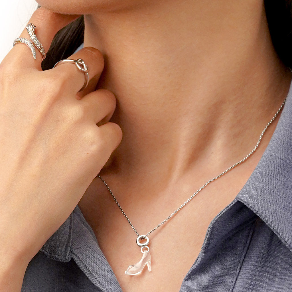 Gnoce Cinderella Glass Slipper Pendant Dangle Charm_5