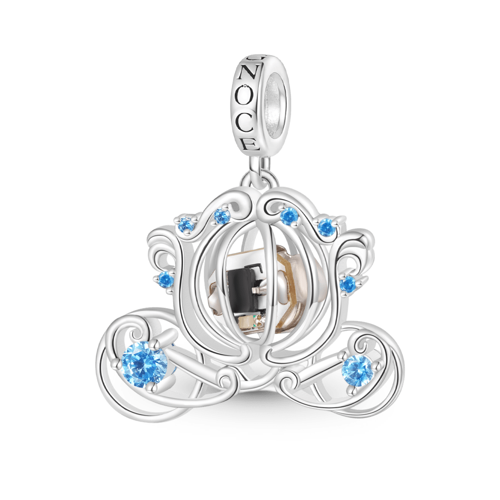 Gnoce Wireless LED Glow Glass Pumpkin Carriage Pendant Dangle Charm_3