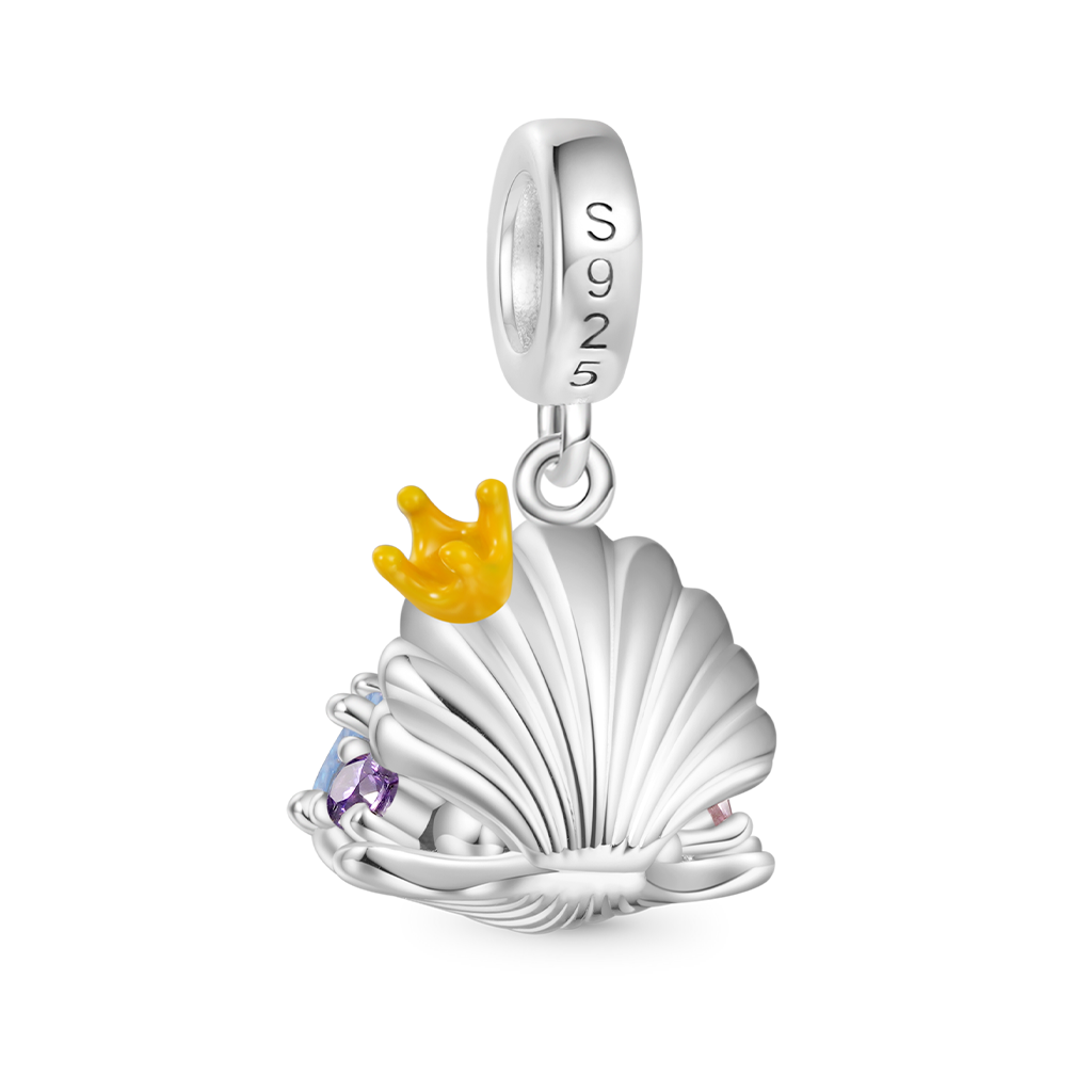 Gnoce Undersea Treasure Pearl Shell Charm Platinum-plated Silver Blend_2