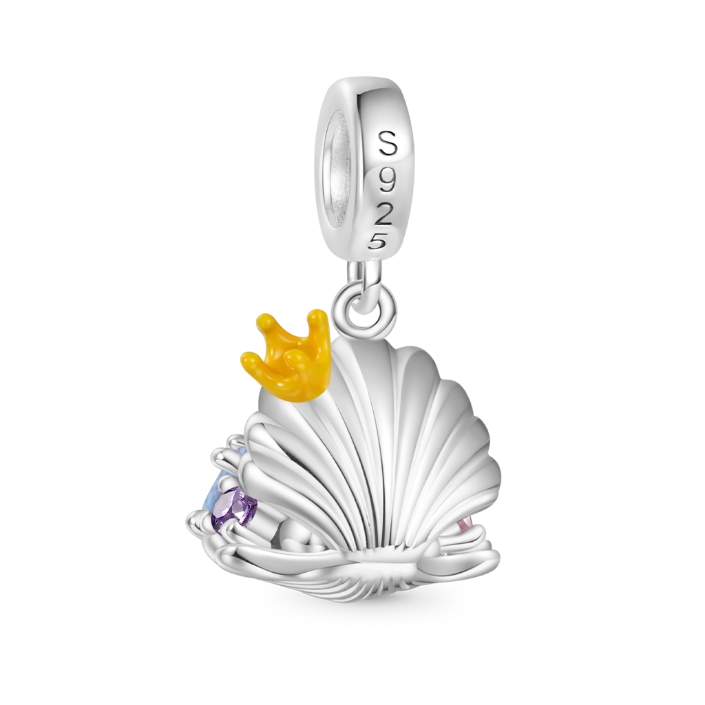 Gnoce Undersea Treasure Pearl Shell Charm Platinum-plated Silver Blend_2