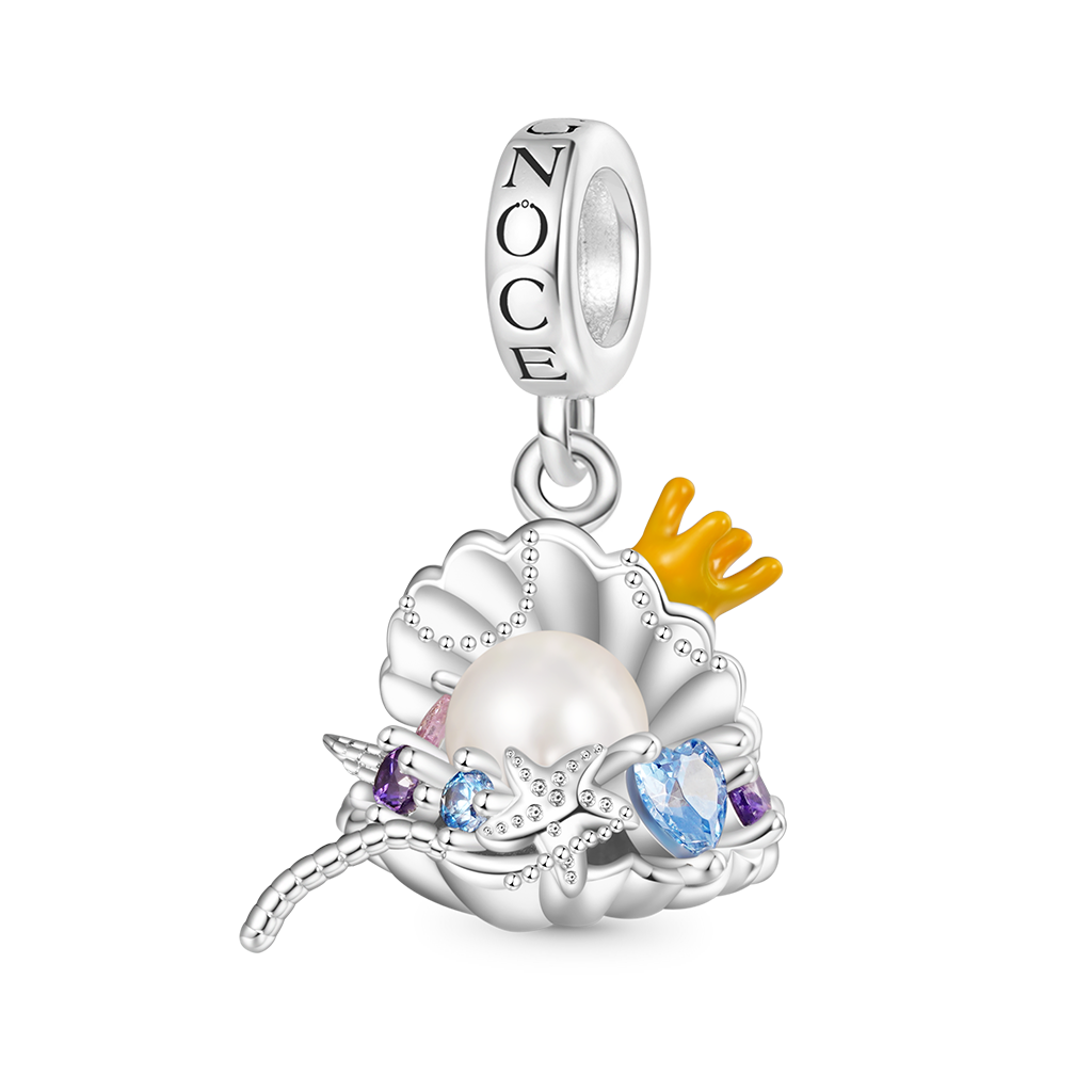 Gnoce Undersea Treasure Pearl Shell Charm Platinum-plated Silver Blend_1