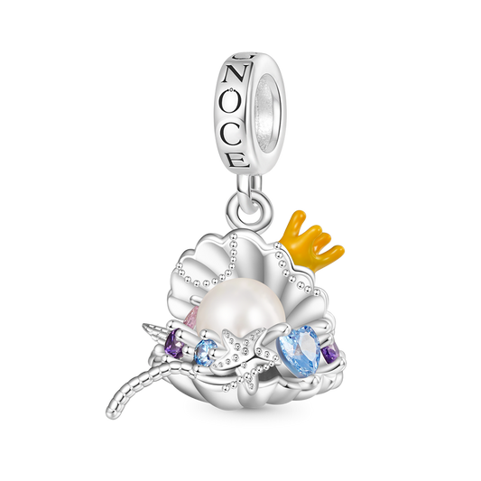 Gnoce Undersea Treasure Pearl Shell Charm Platinum-plated Silver Blend_1