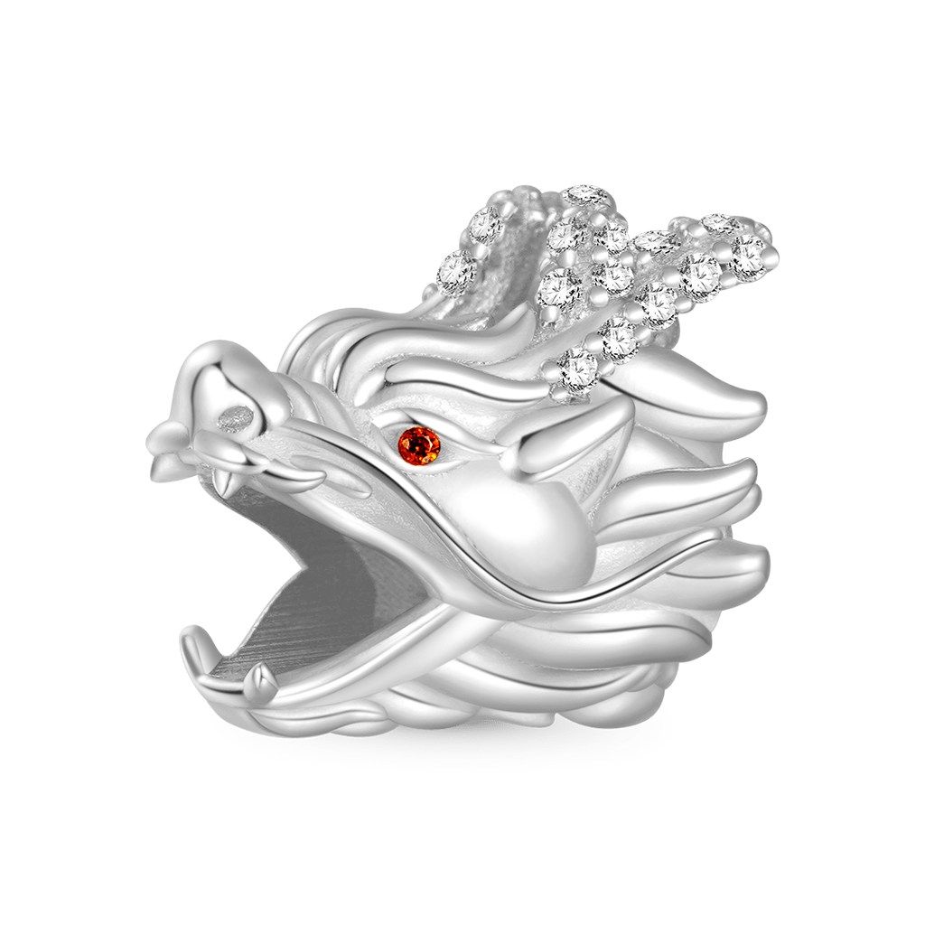 Gnoce Silver Chinese Dragon Head Beard Charm_1