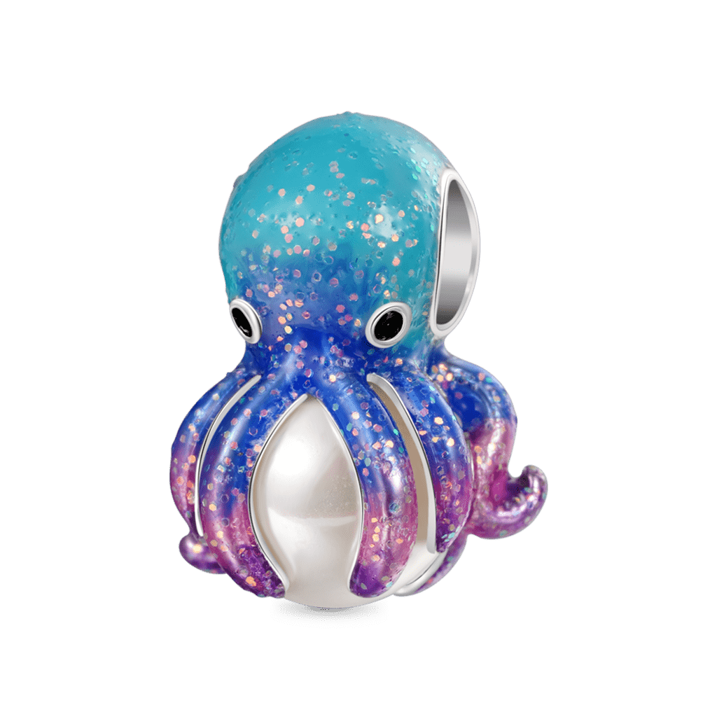 Gnoce Deep Sea Octopus Pearl Charm Platinum-plated Silver Blend_1