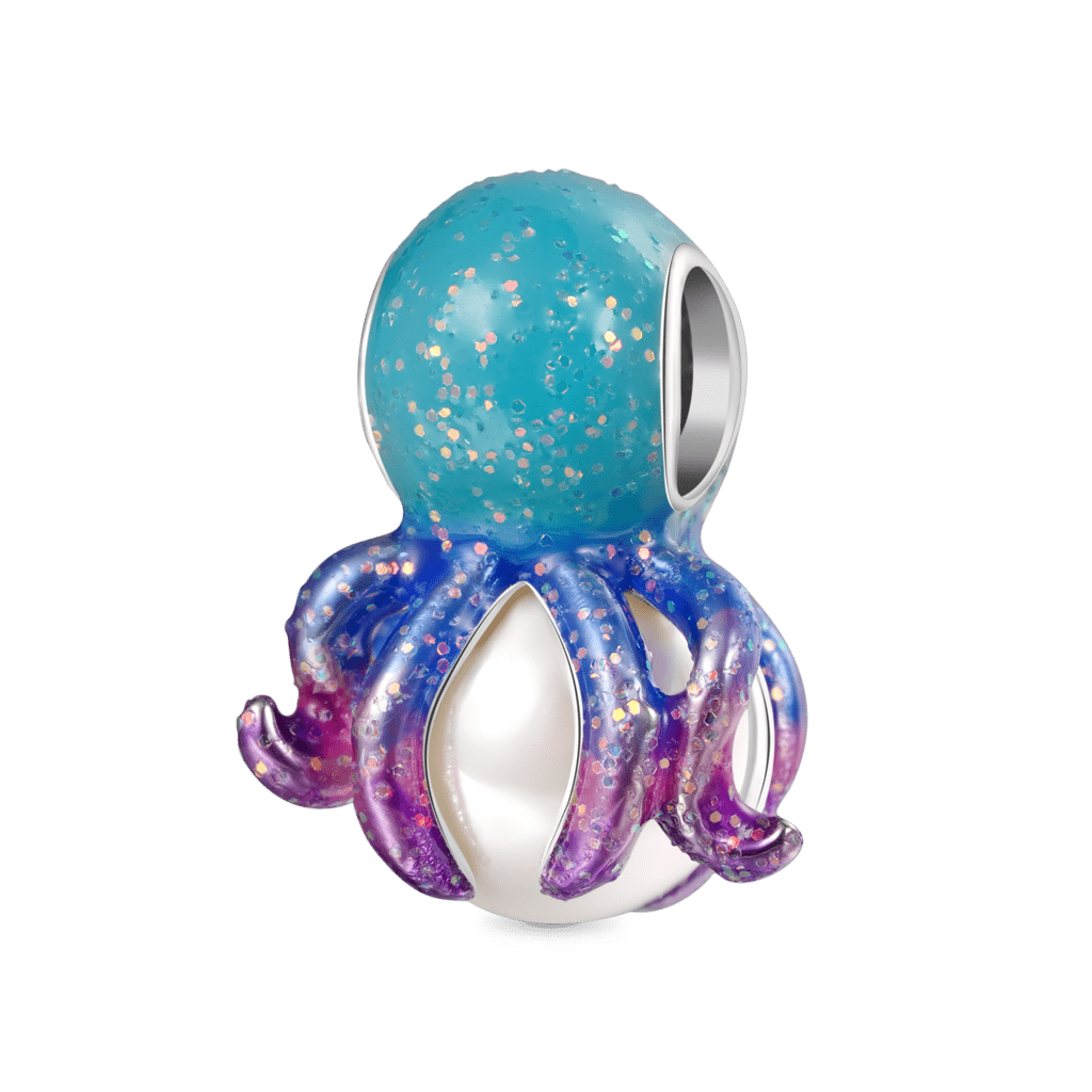 Gnoce Deep Sea Octopus Pearl Charm Platinum-plated Silver Blend_2
