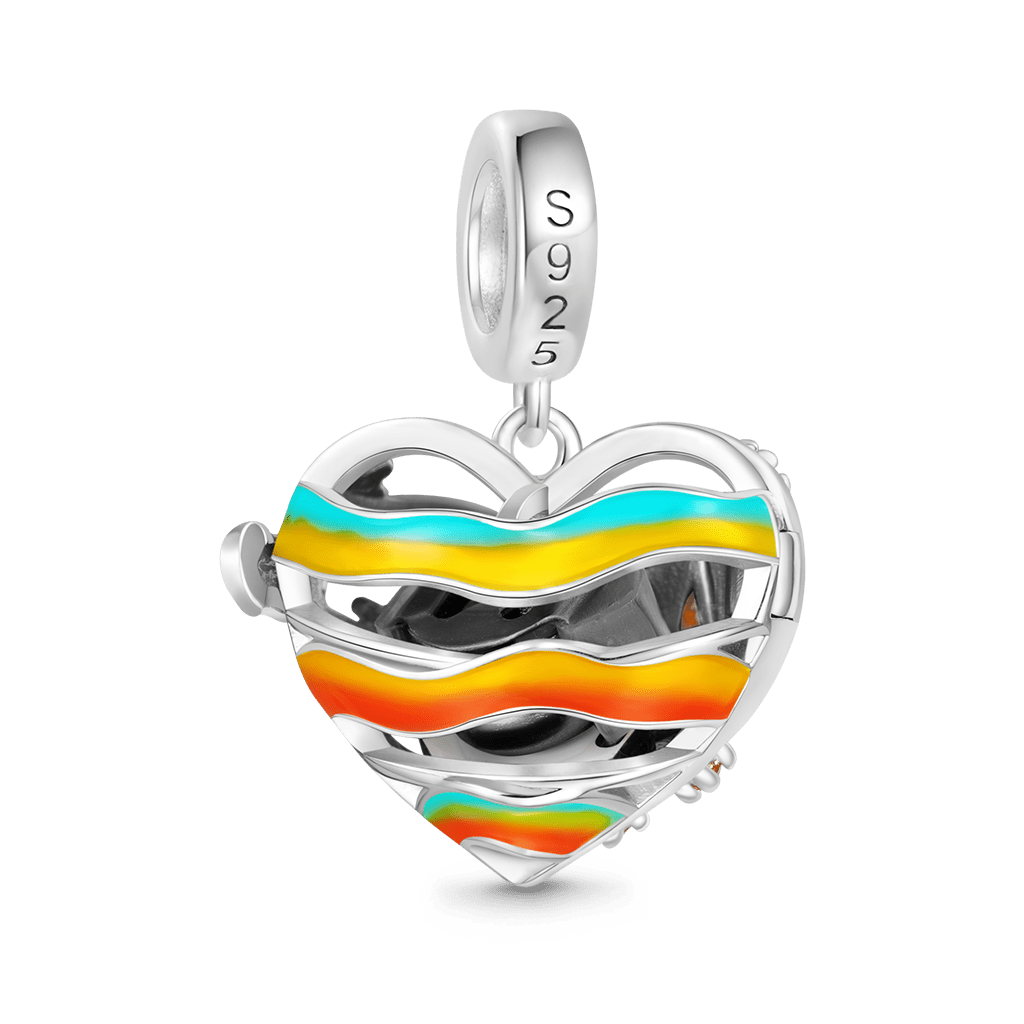 Gnoce Heart Solar System Jupiter Charm Platinum-plated Silver Blend_4