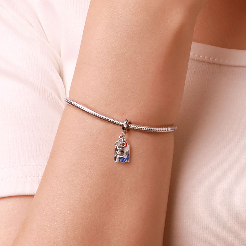 Gnoce Lucky Amulet Ukiyo-e Charm Platinum-plated Silver Blend_7