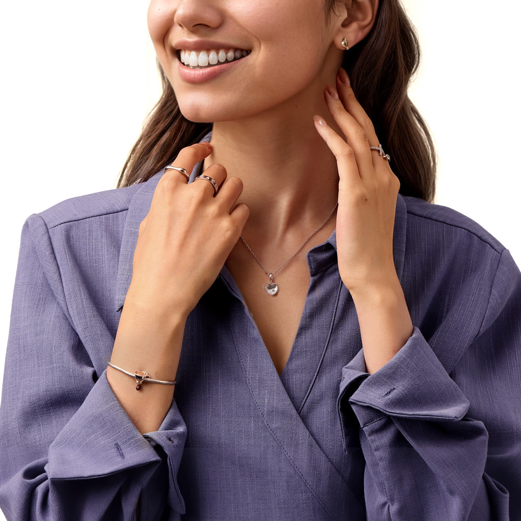 Gnoce Engravable Coffee Cup Coffee Bean Charm Platinum-plated Silver Blend_5