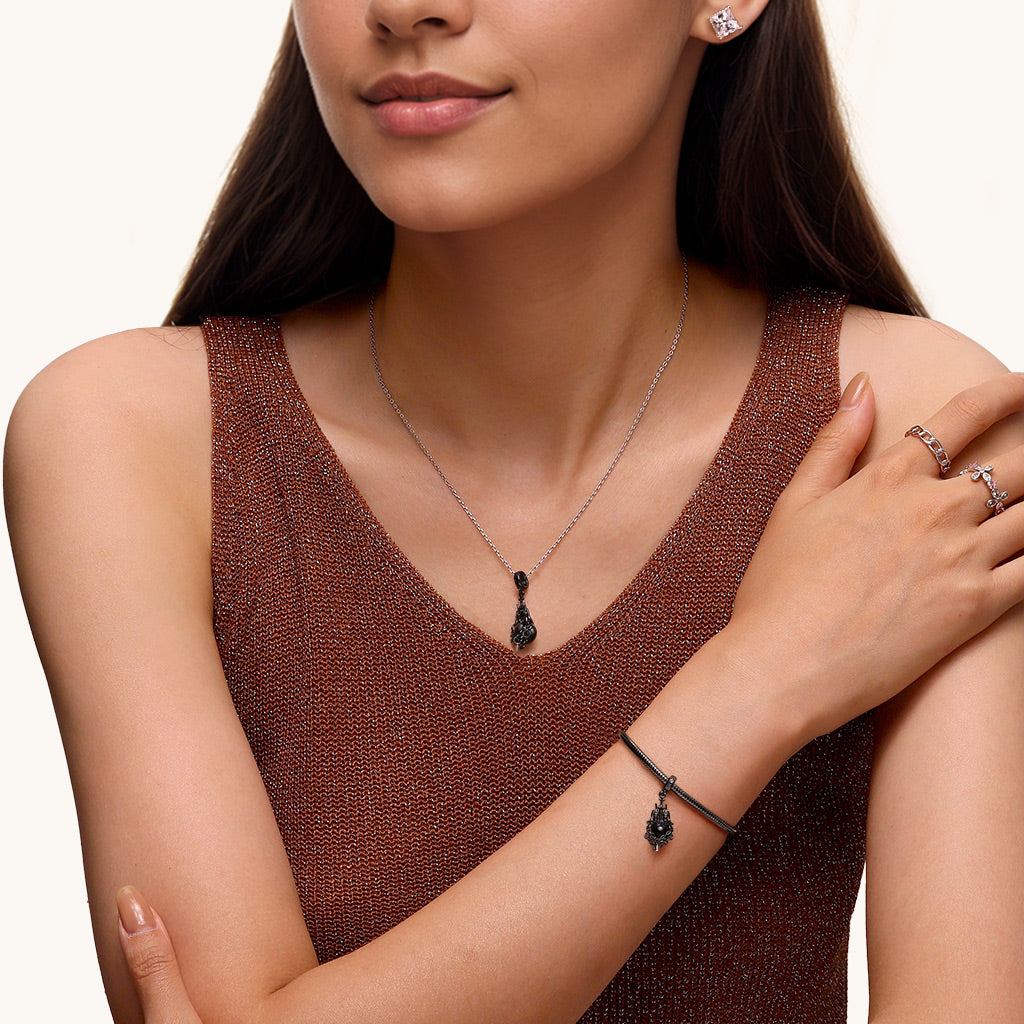 Gnoce Natural Black Pearl Dark Castle Charm_4