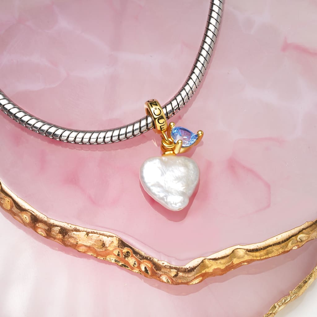 Gnoce Irregular Heart Pearl Birthstone Charm_4