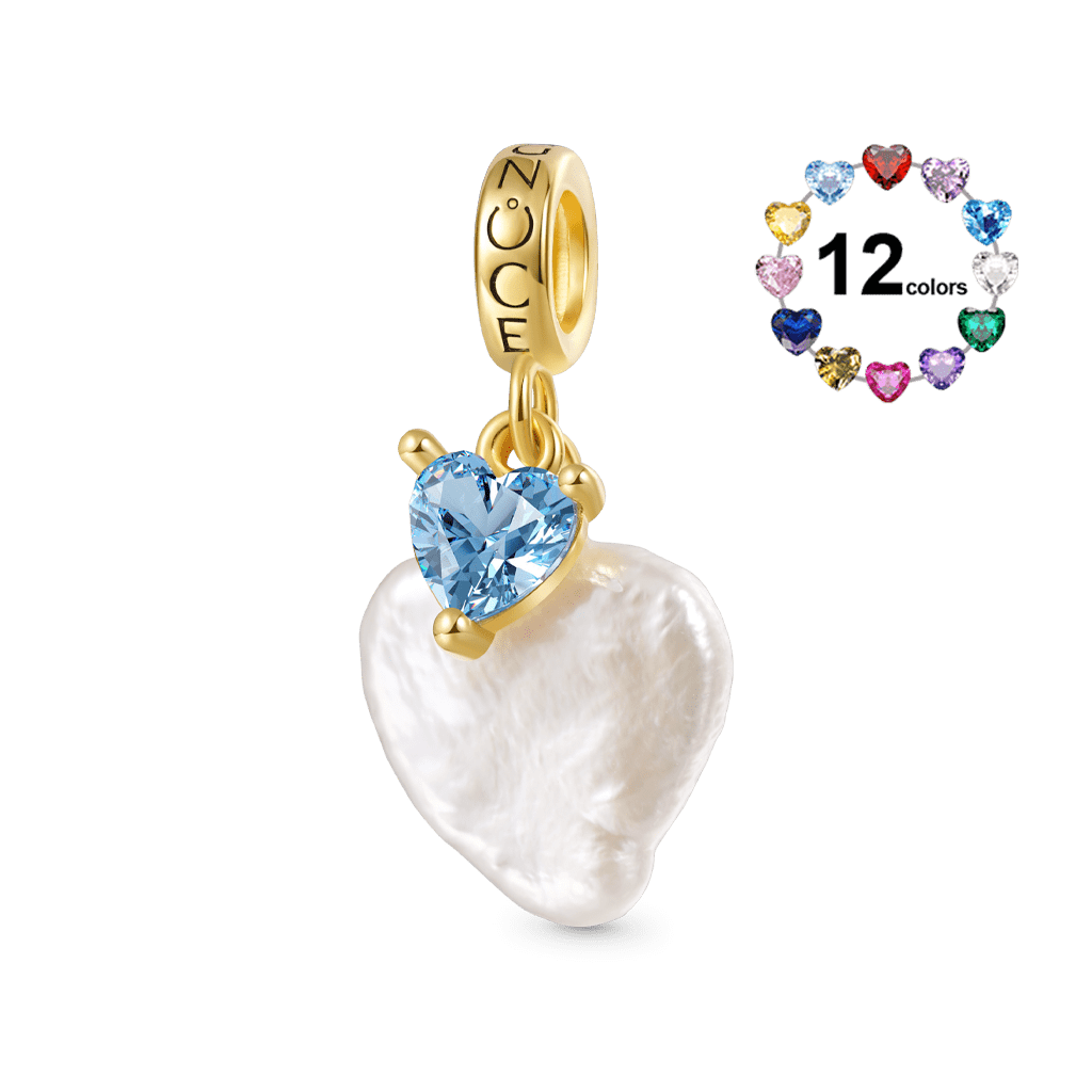 Gnoce Irregular Heart Pearl Birthstone Charm_1