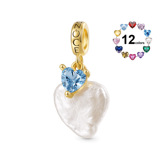 Gnoce Irregular Heart Pearl Birthstone Charm_1