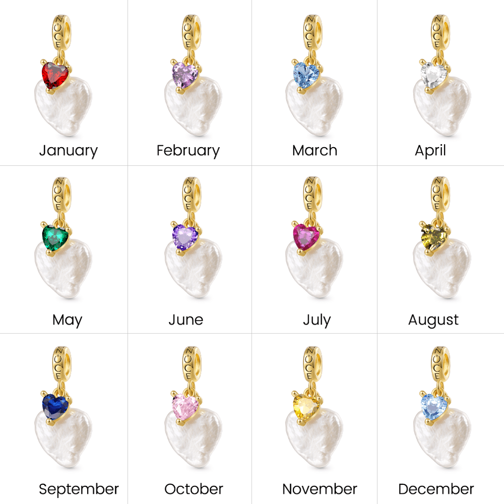 Gnoce Irregular Heart Pearl Birthstone Charm_7