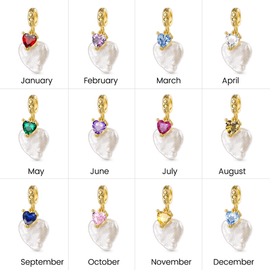 Gnoce Irregular Heart Pearl Birthstone Charm_7