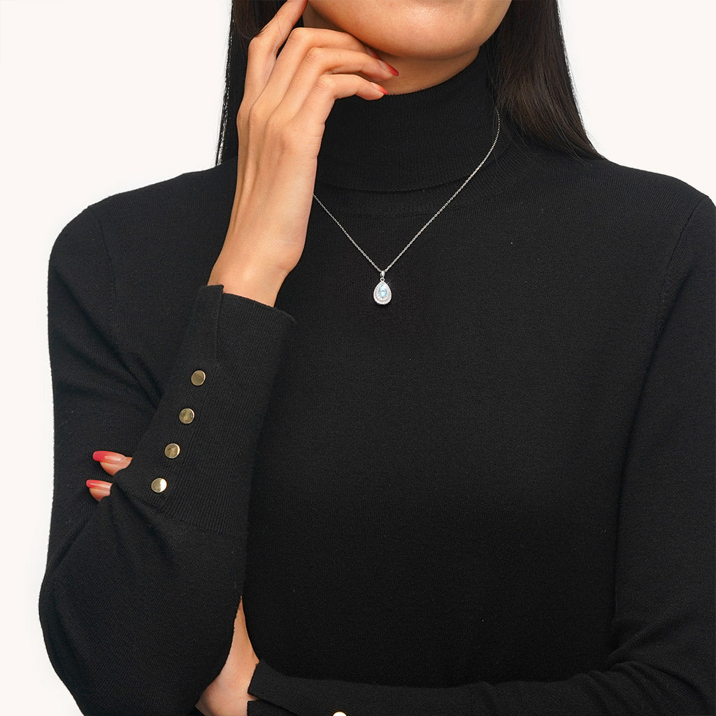 Gnoce Teardrop Birthstone Anniversary Necklace_5