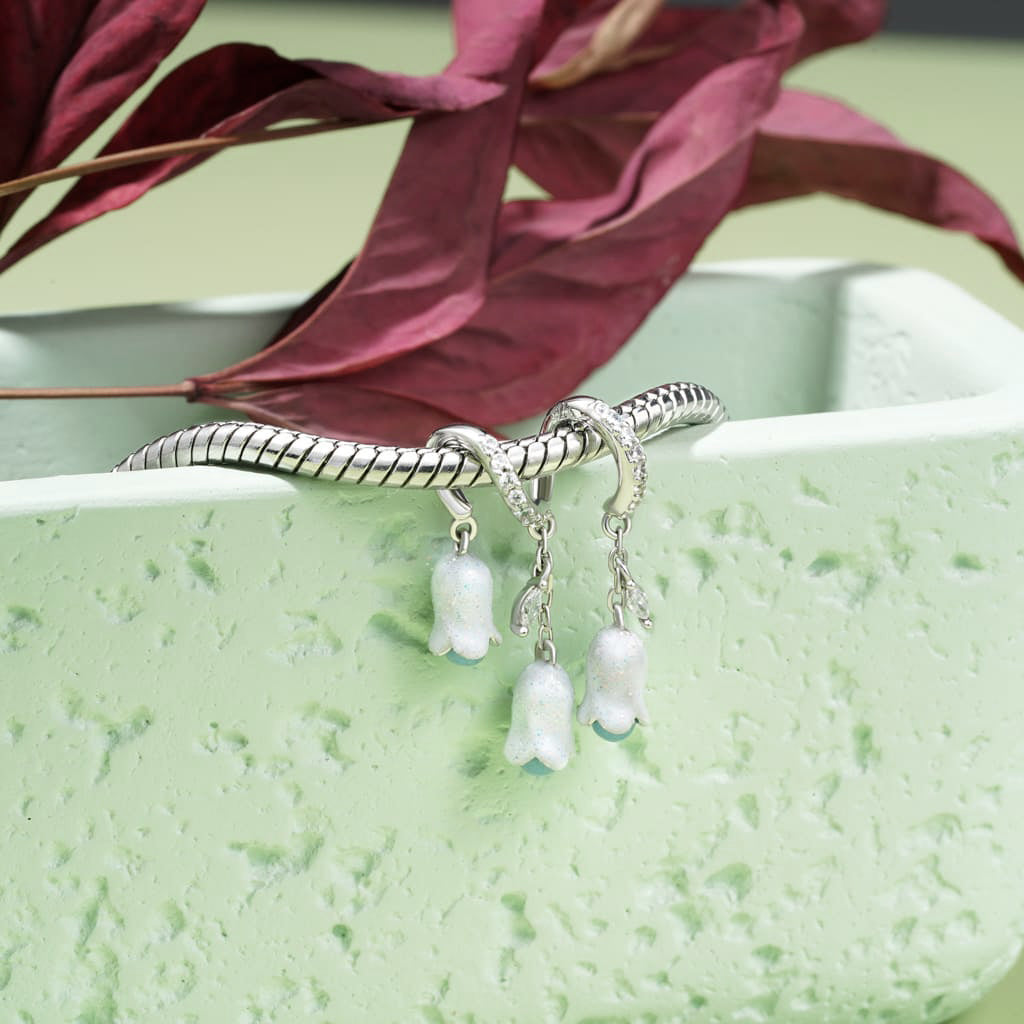 Gnoce Lily of the Valley Stamens Charm Platinum-plated Silver Blend_4