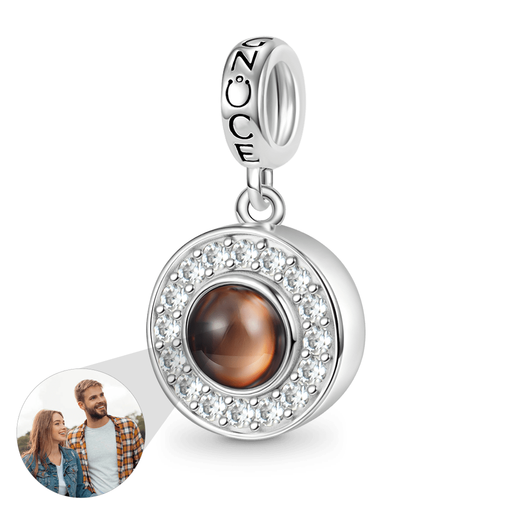 Gnoce Projection Personalized Photo Charm Platinum-plated Silver Blend_4