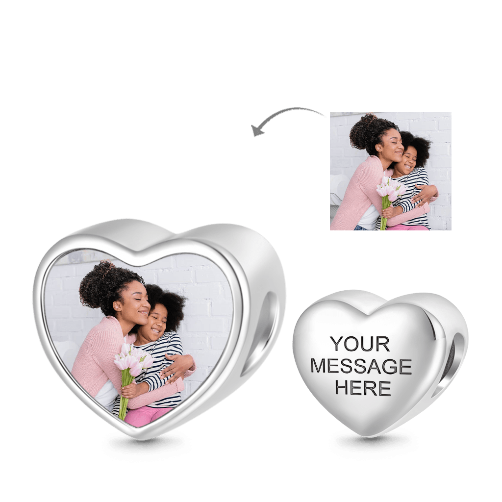 Gnoce "Always in My Heart "Adorable Heart Shape Engravable Personalized Photo Charm  to Friends, Families and Pets_6