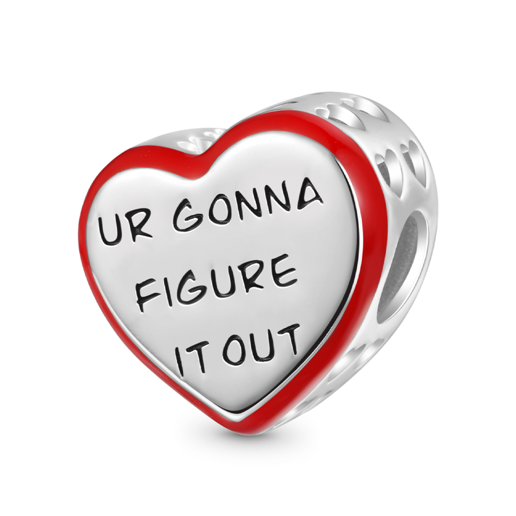 Gnoce "UR GONNA FIGURE IT OUT" Side Hollow Heart Charm_1