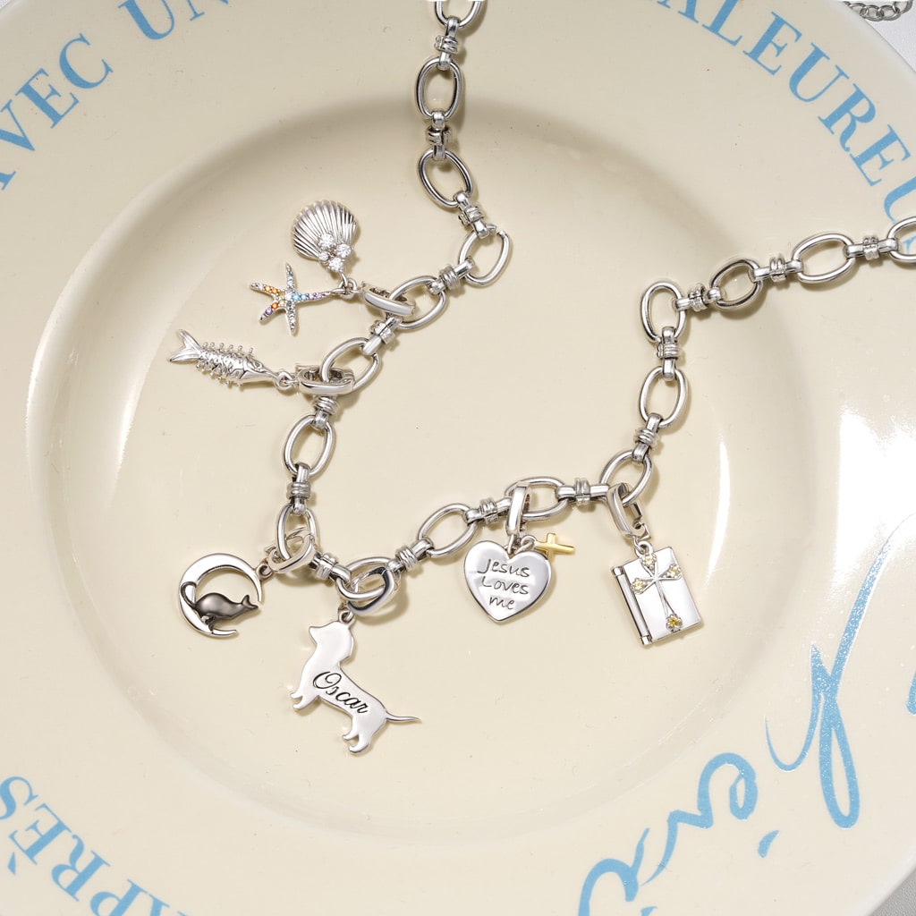 Gnoce Halloween Black Cat Clasp Clusters Charm Platinum-plated Silver Blend_3